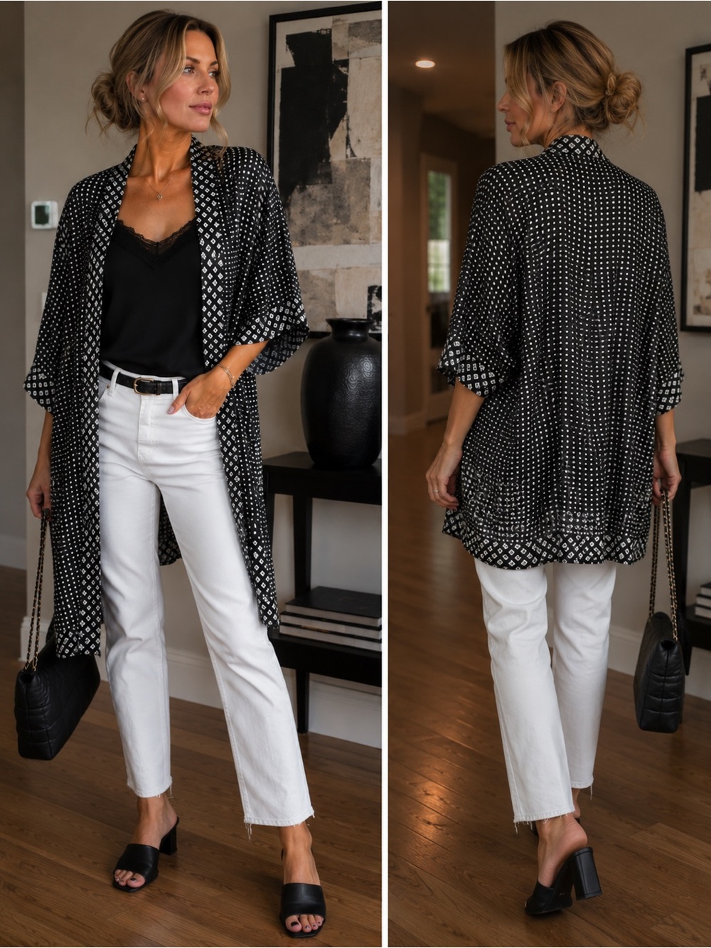 Gap Printed Jacquard Silky Kimono Style Jacket US XS